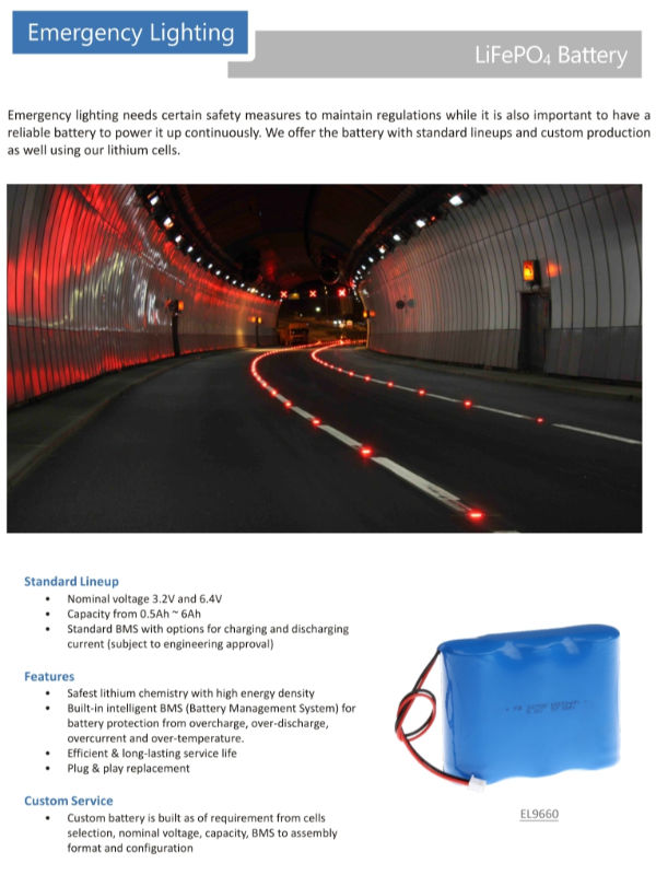 sostituzione 0.5Ah~6Ah della batteria della luce di emergenza del segno dell'uscita di 3.2V 6.4V 6